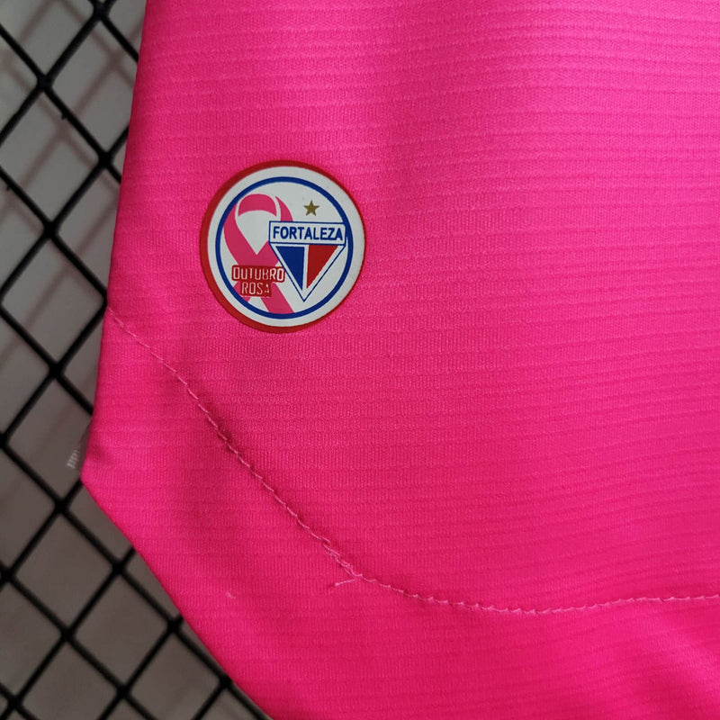 camisa-fortaleza-outubro rosa-azul e rosa-volt-feminina-23-24-neymar-messi-cr7-futebol 