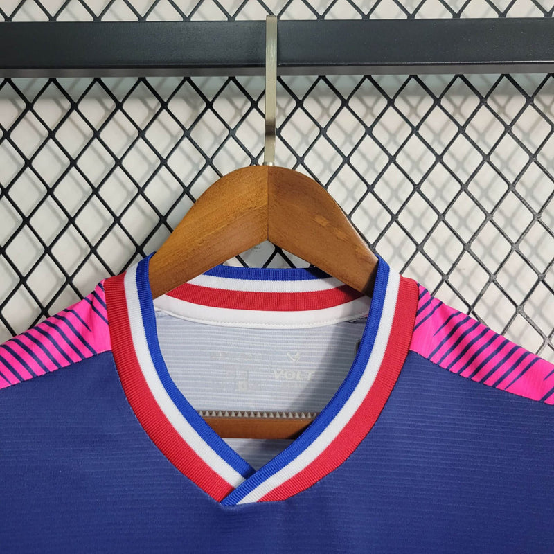 camisa-fortaleza-outubro rosa-azul e rosa-volt-23-24-neymar-messi-cr7-futebol