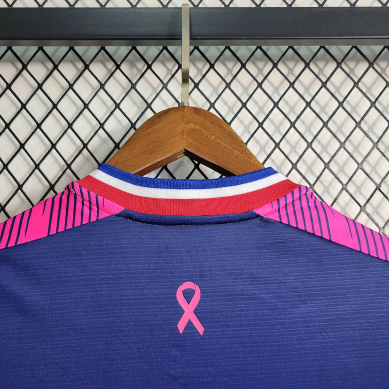 camisa-fortaleza-outubro rosa-azul e rosa-volt-23-24-neymar-messi-cr7-futebol