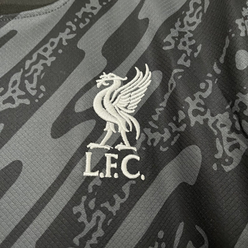 camisa-liverpool-goleiro-preta-standard chartered-nike-24-25-neymar-messi-cr7-futebol