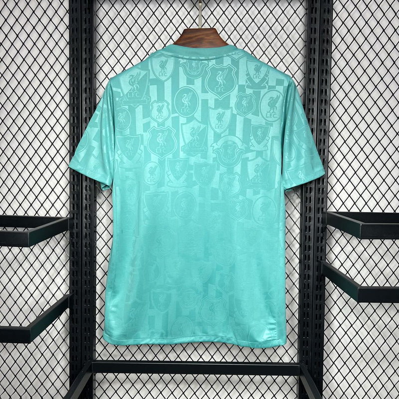 camisa-liverpool-pré jogo-verde água-axa-nike-24-25-neymar-messi-cr7-futebol