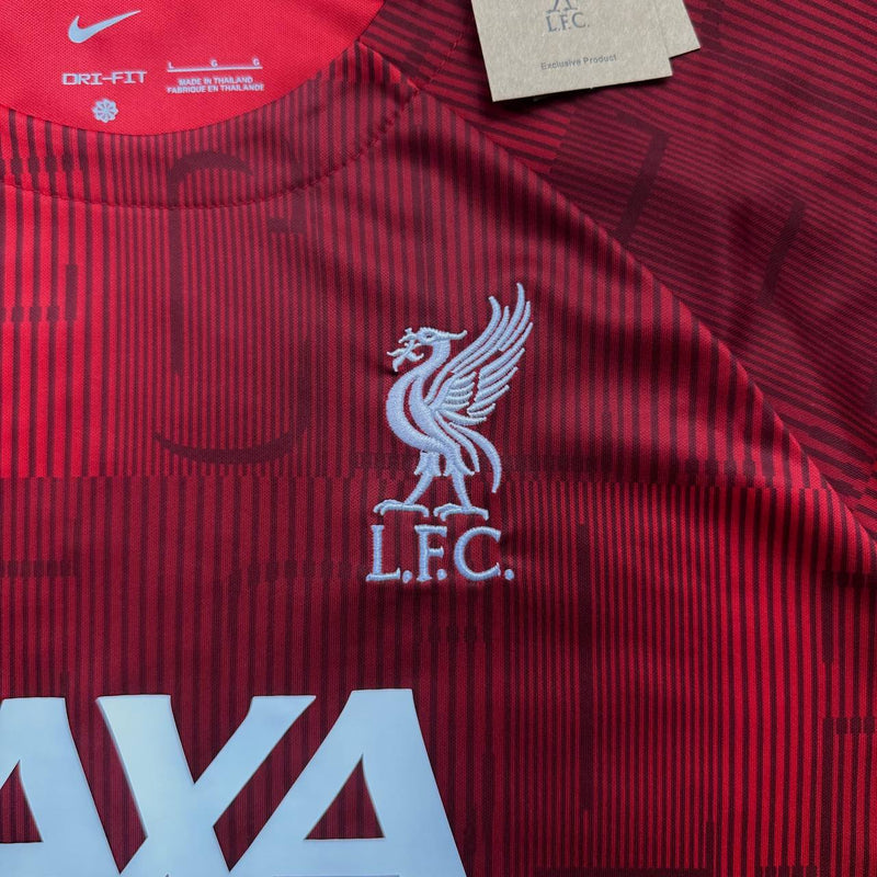camisa-liverpool-pré-jogo-vermelha-axa-nike-24-25-neymar-messi-cr7-futebol