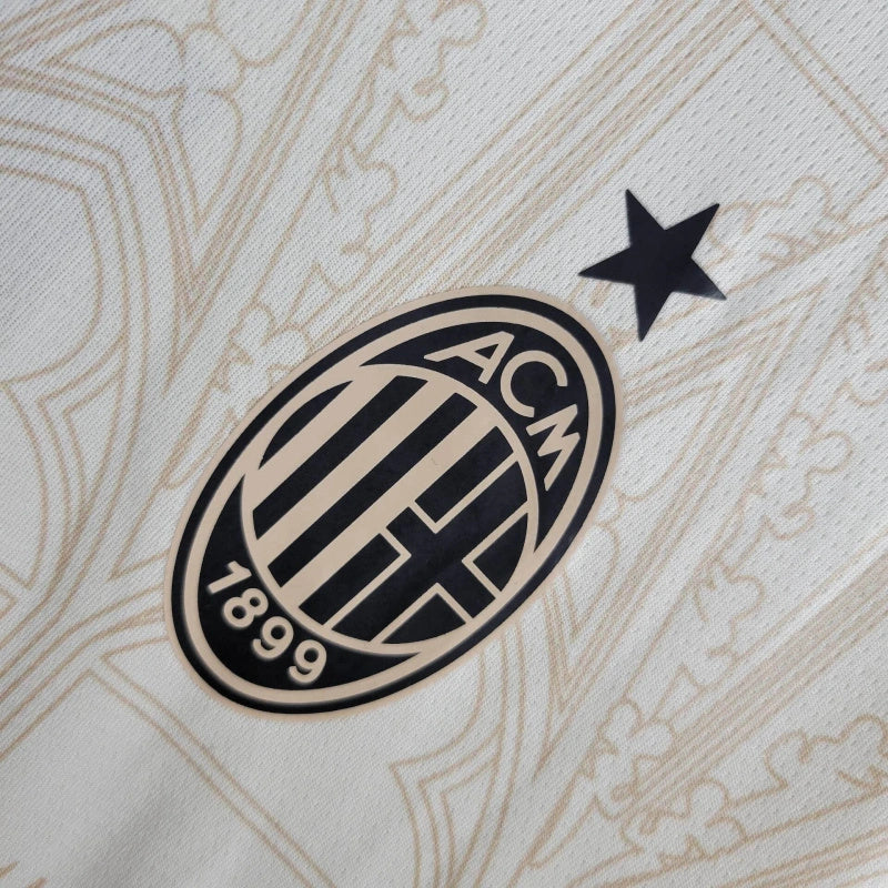 camisa-milan-branded version-creme-emirartes fly better-puma-23-24-neymar-messi-cr7-futebol