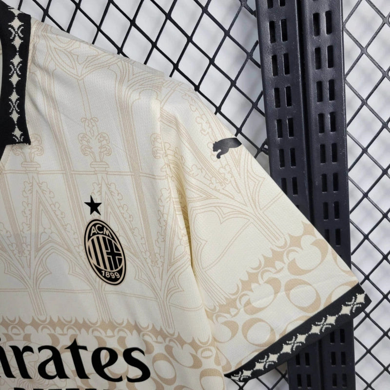 camisa-milan-branded version-creme-emirartes fly better-puma-23-24-neymar-messi-cr7-futebol