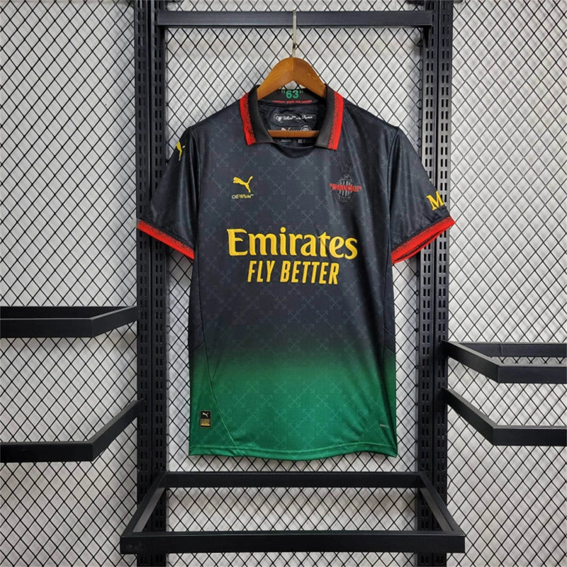 camisa-milan-Diavoli-preta-emirates fly better-puma-25-26-neymar-messi-cr7-futebol