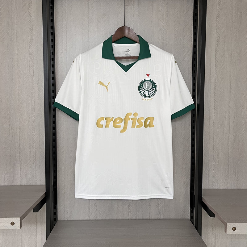 camisa-palmeiras-away-ii-2-branca-crefisa-pumas-24-25-neymar-messi-cr7-futebol