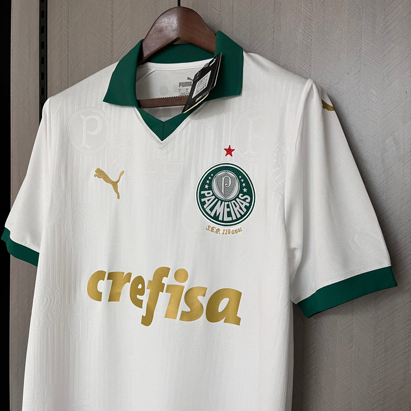 camisa-palmeiras-away-ii-2-branca-crefisa-pumas-24-25-neymar-messi-cr7-futebol