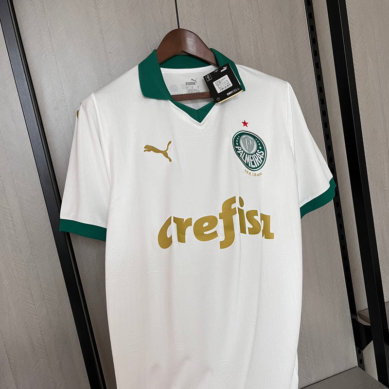 camisa-palmeiras-away-ii-2-branca-crefisa-pumas-24-25-neymar-messi-cr7-futebol