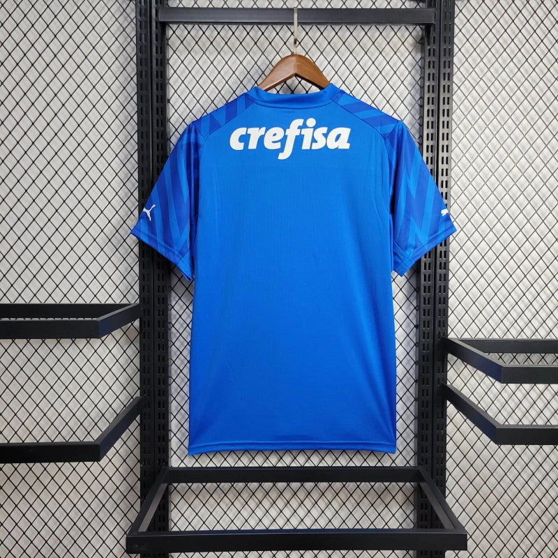 camisa-palmeiras-goleiro-azul-crefisa-puma-24-25-neymar-messi-cr7-futebol