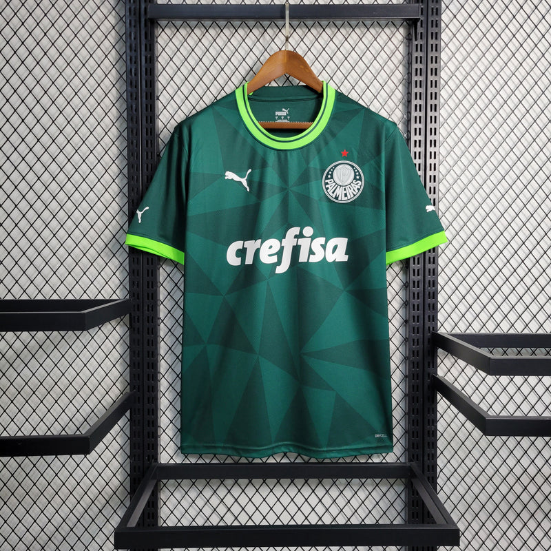 camisa-palmeiras-home-i-3-verde-crefisa-pumas-23-24-neymar-messi-cr7-futebol