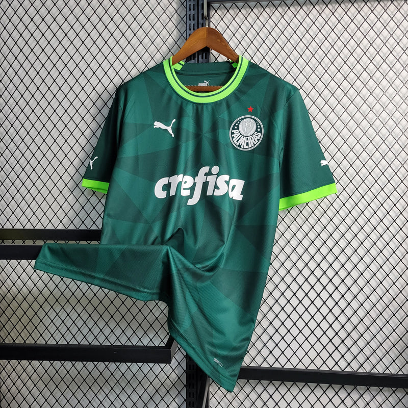camisa-palmeiras-home-i-3-verde-crefisa-pumas-23-24-neymar-messi-cr7-futebol