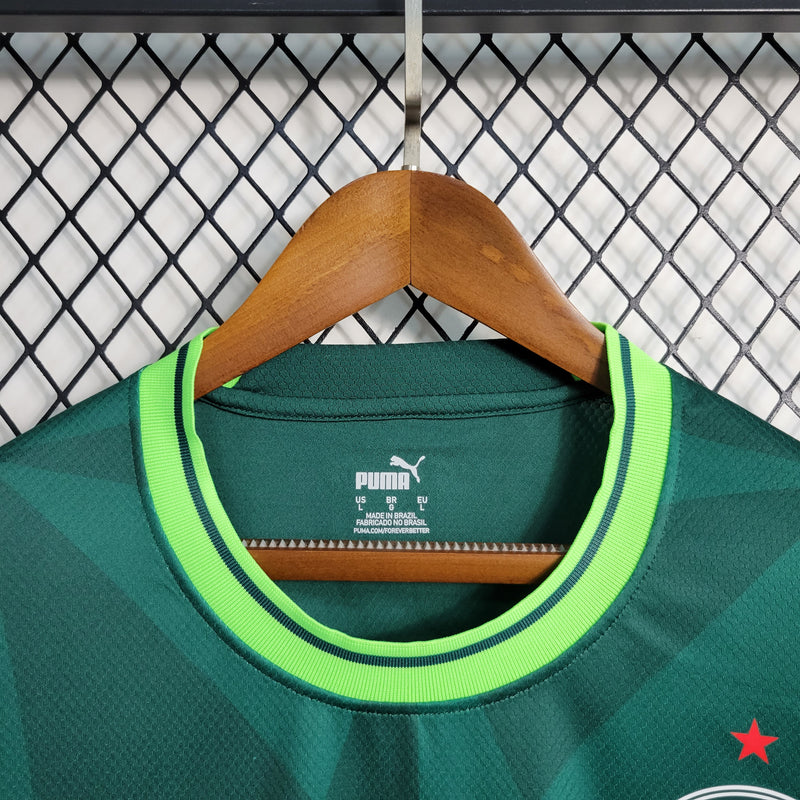 camisa-palmeiras-home-i-3-verde-crefisa-pumas-23-24-neymar-messi-cr7-futebol