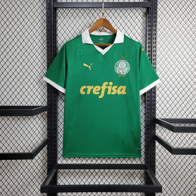 camisa-palmeiras-home-i-1-verde-crefisa-puma-24-25-neymar-messi-cr7-futebol 
