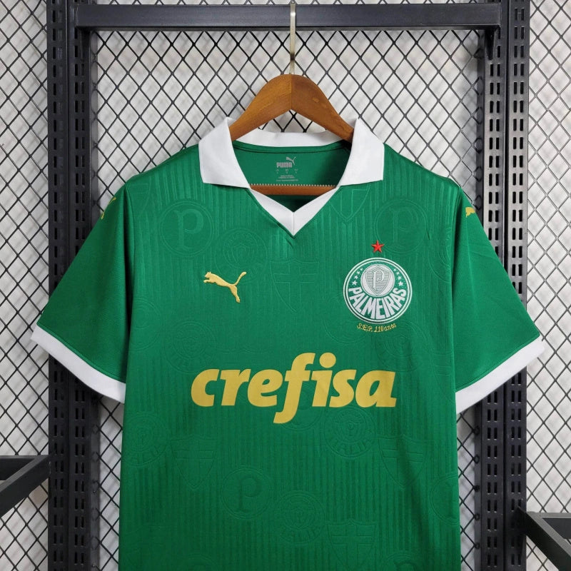 camisa-palmeiras-home-i-1-verde-crefisa-puma-24-25-neymar-messi-cr7-futebol 