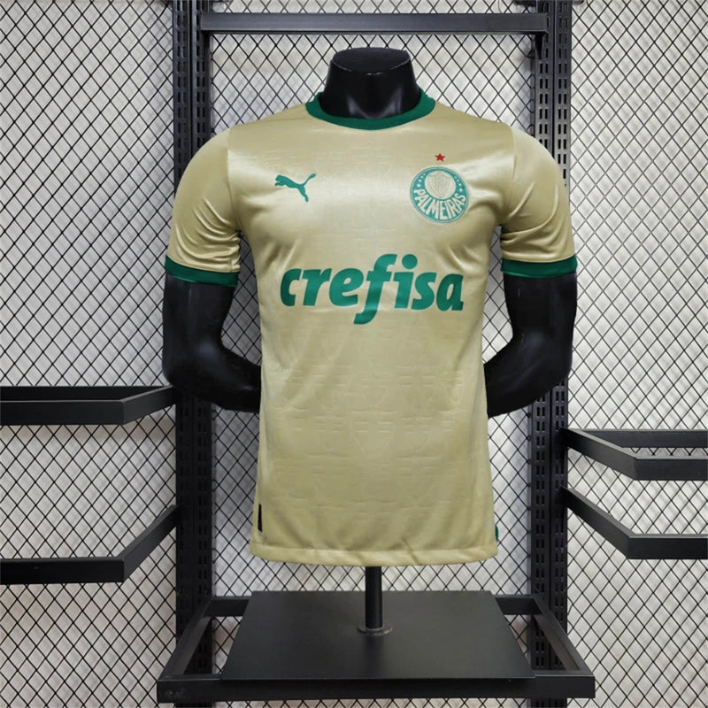 camisa-palmeiras-third-iii-3-dourada-crefisa-puma-24-25-neymar-messi-cr7-futebol