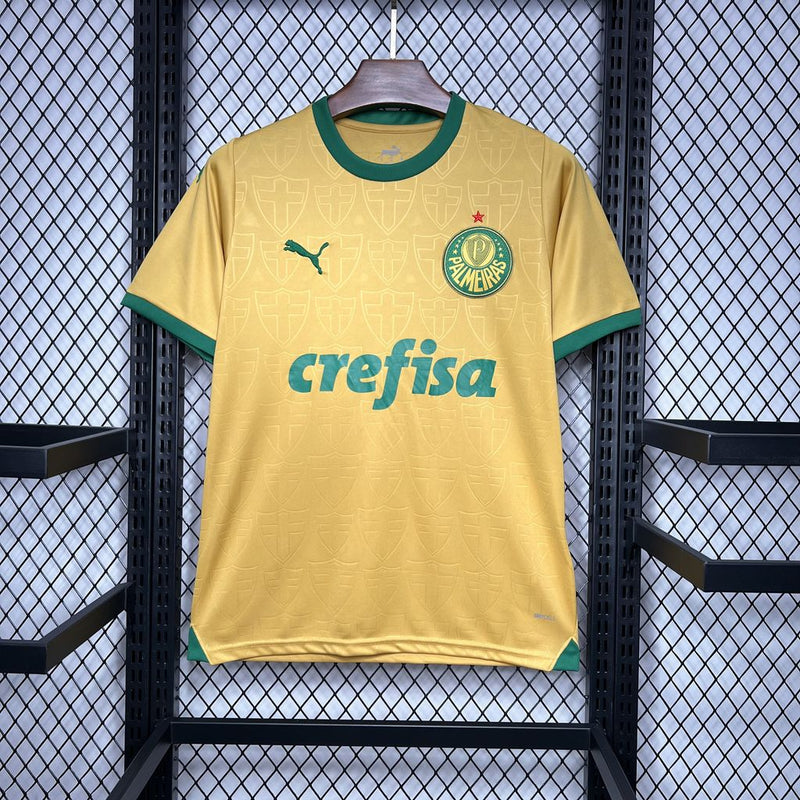 camisa-palmeiras-third-iii-3-dourada-crefisa-puma-24-25-neymar-messi-cr7-futebol 