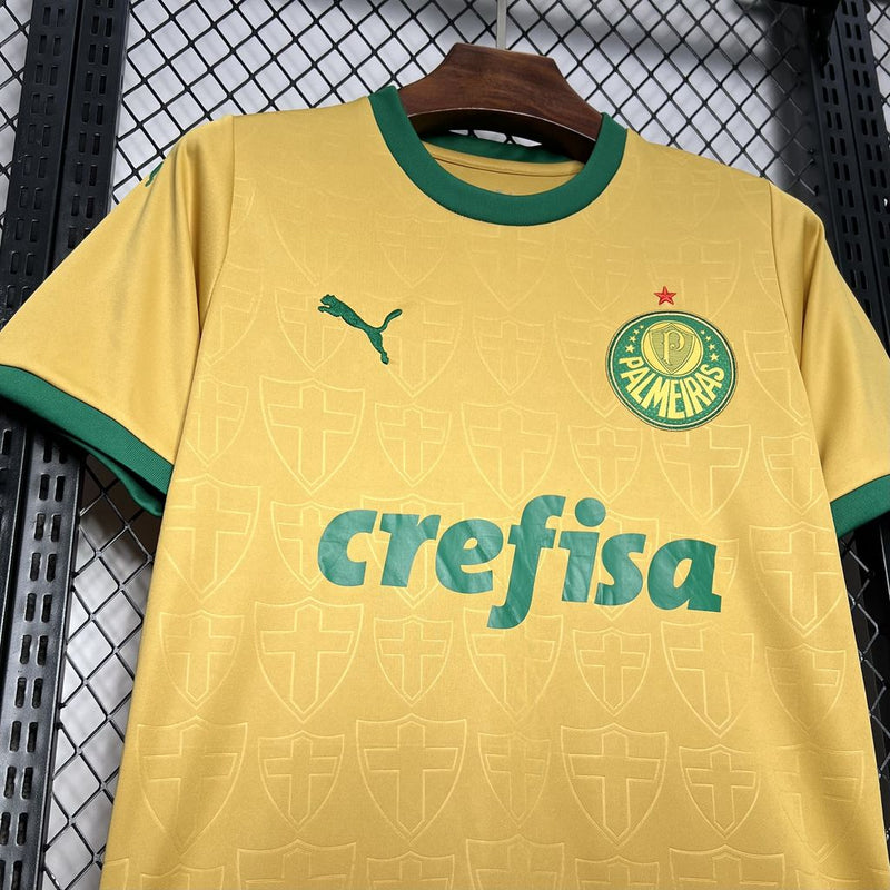 camisa-palmeiras-third-iii-3-dourada-crefisa-puma-24-25-neymar-messi-cr7-futebol 