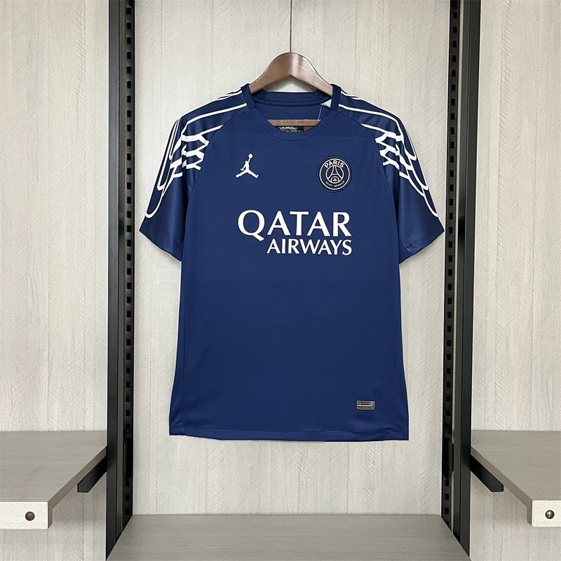 camisa-psg-fourth-iiii-4-azul-qatar airways-jordans-24-25-neymar-messi-cr7-futebol