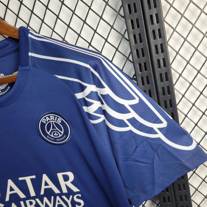 camisa-psg-fourth-iiii-4-azul-qatar airways-jordans-24-25-neymar-messi-cr7-futebol