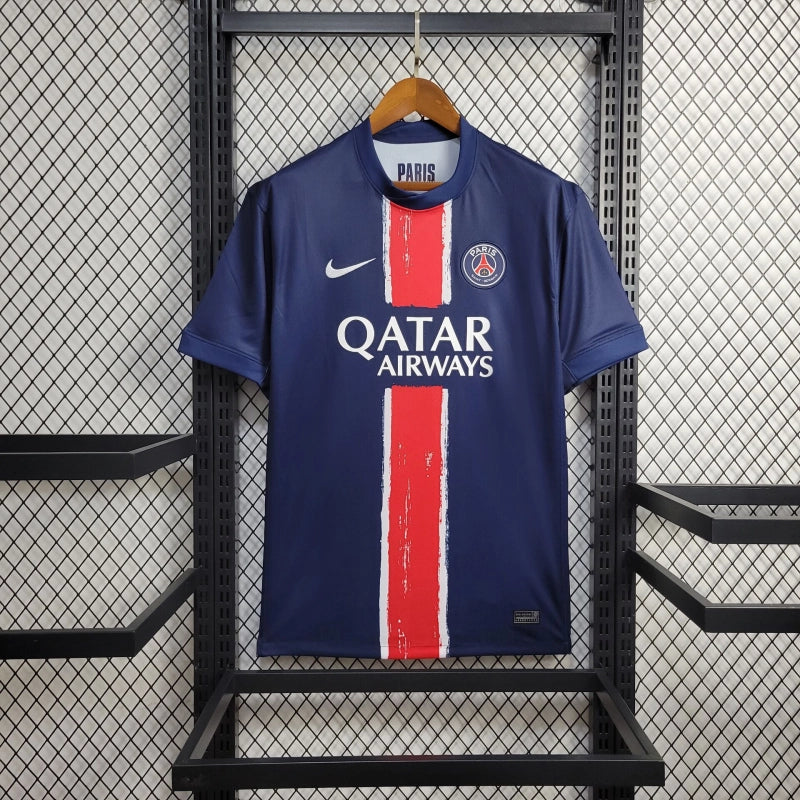 camisa-psg-home-i-1-azul-qatar airways-nike-24-25-neymar-messi-cr7-futebol 