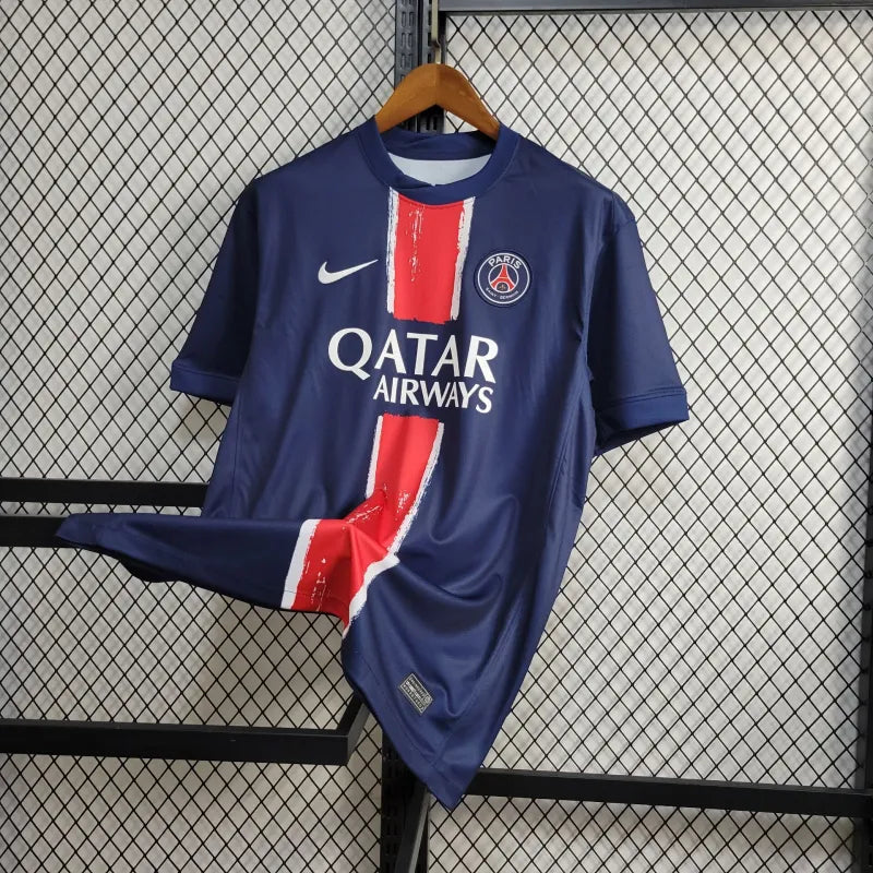 camisa-psg-home-i-1-azul-qatar airways-nike-24-25-neymar-messi-cr7-futebol 