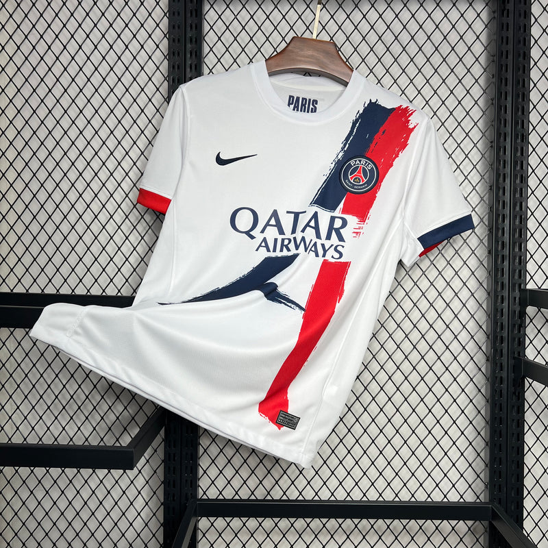 camisa-psg-special-branca-qatar airways-nike-24-25-neymar-messi-cr7-futebol