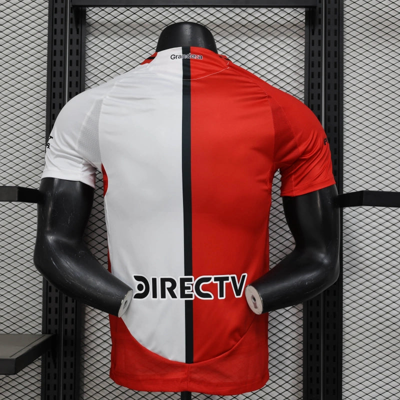 camisa-river plate-home-i-1-vermelha e branca-codere-adidas-25-26-neymar-messi-cr7-futebol 