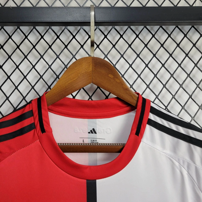 camisa-river plate-home-i-1-vermelha e branca-codere-adidas-25-26-neymar-messi-cr7-futebol 