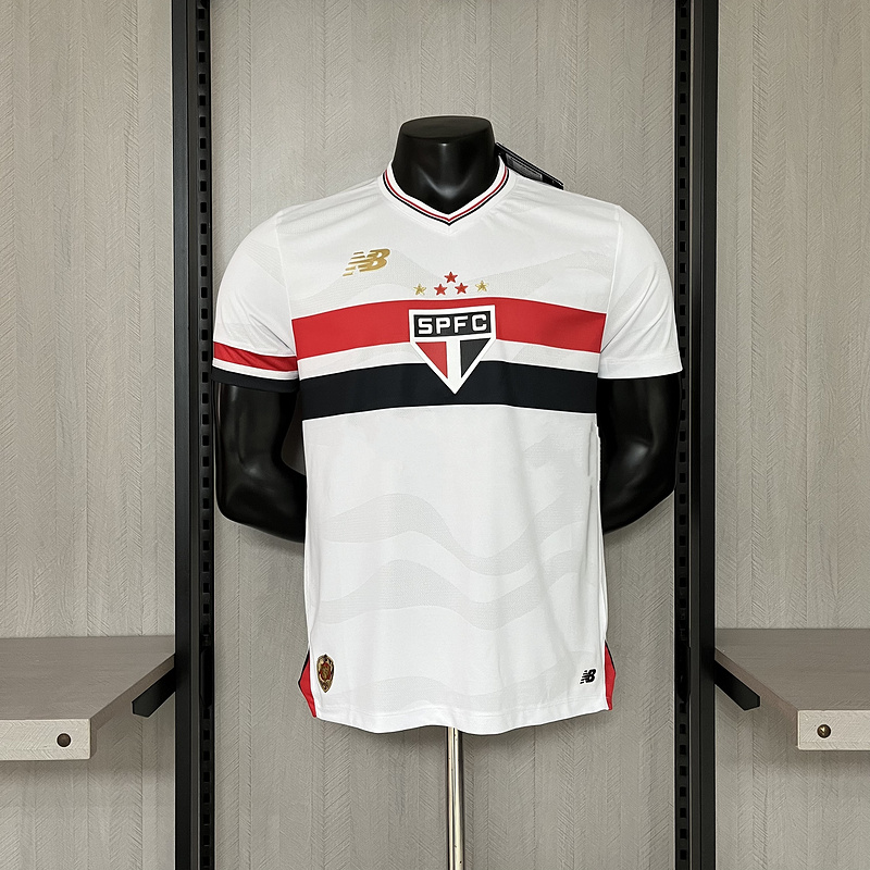 camisa-são paulo-home-i-1-branca-new balance-25-26-neymar-messi-cr7-futebol
