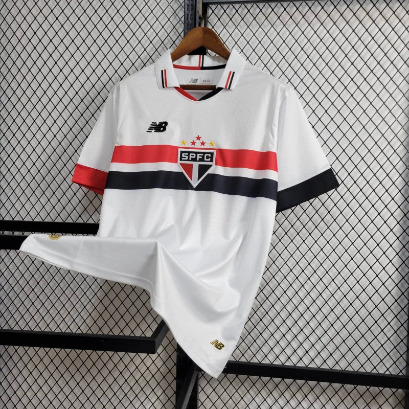 camisa-são paulo-home-i-1-branca-new balance-24-25-neymar-messi-cr7-futebol