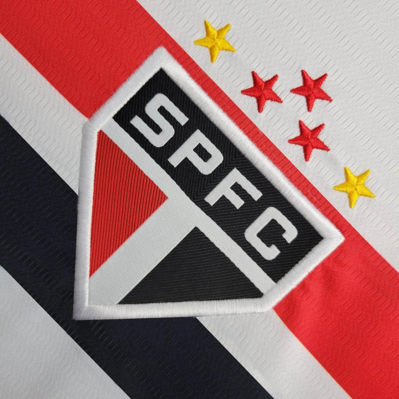 camisa-são paulo-home-i-1-branca-new balance-24-25-neymar-messi-cr7-futebol