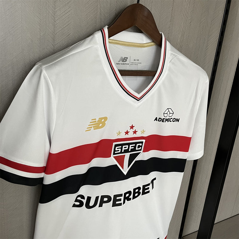 camisa-são paulo-home-i-1-branca-superbet-new balance-25-26-neymar-messi-cr7-futebol