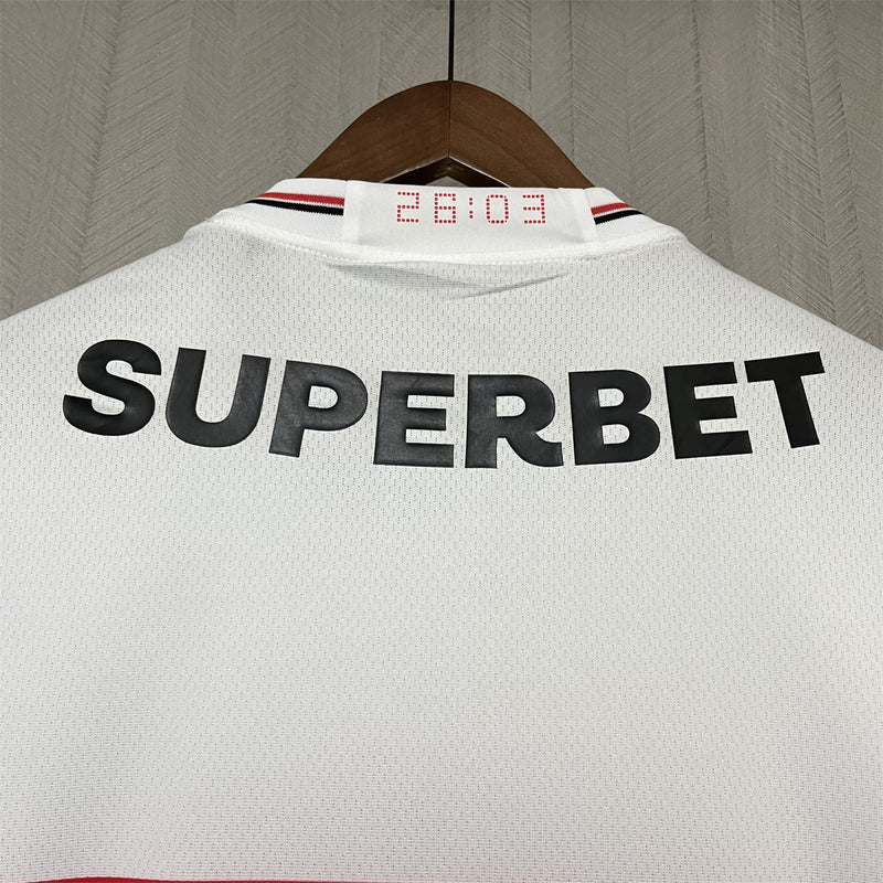 camisa-são paulo-home-i-1-branca-superbet-new balance-25-26-neymar-messi-cr7-futebol