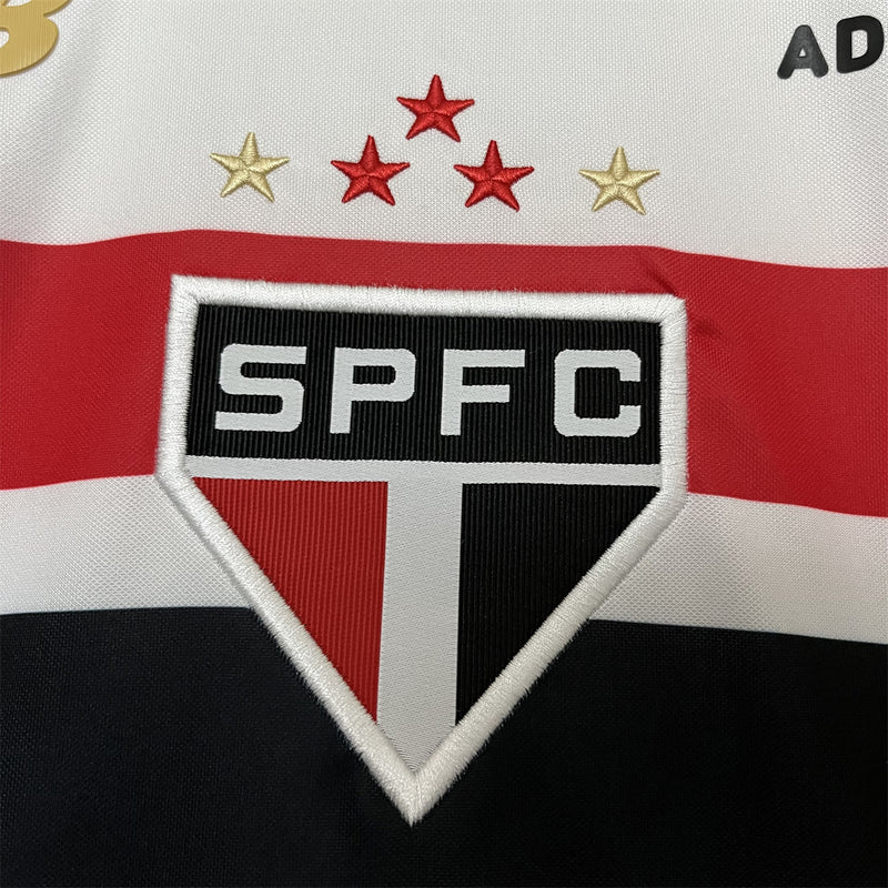 camisa-são paulo-home-i-1-branca-superbet-new balance-25-26-neymar-messi-cr7-futebol