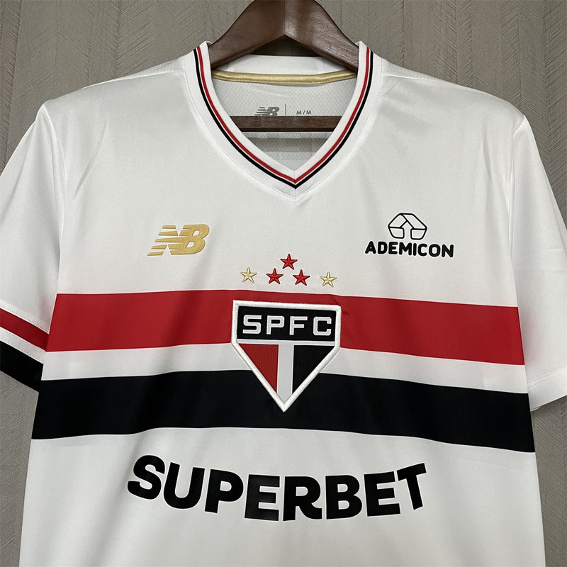 camisa-são paulo-home-i-1-branca-superbet-new balance-25-26-neymar-messi-cr7-futebol