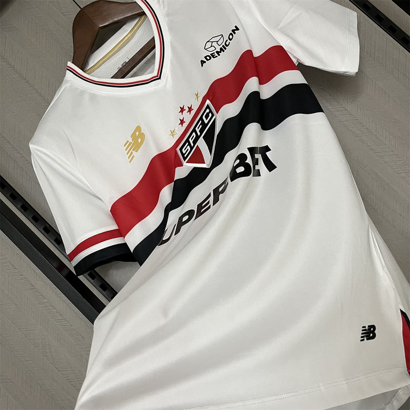 camisa-são paulo-home-i-1-branca-superbet-new balance-25-26-neymar-messi-cr7-futebol