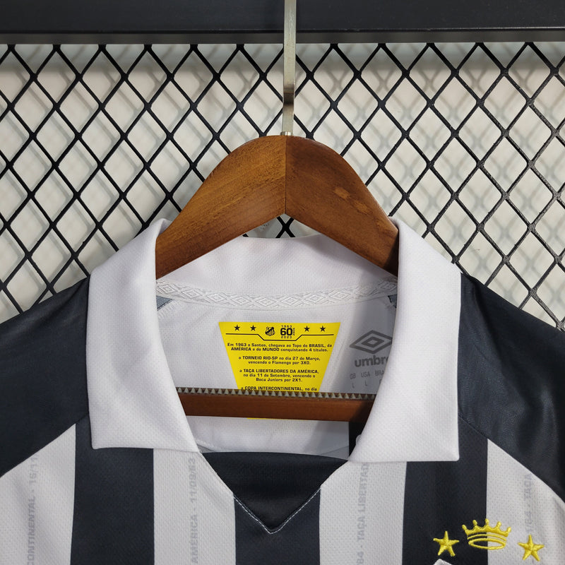camisa-santos-away-ii-2-listrrada-masculina-umbro-23-24-neymar-messi-cr7-futebol 
