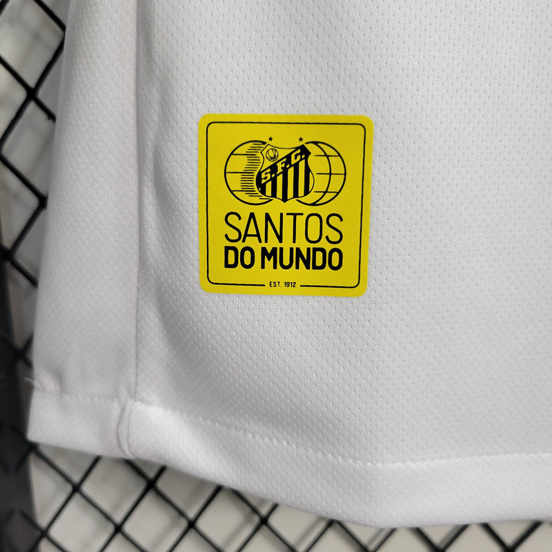 camisa-santos-home-i-1-branca-umbro-23-24-feminina-neymar-messi-cr7-futebol 