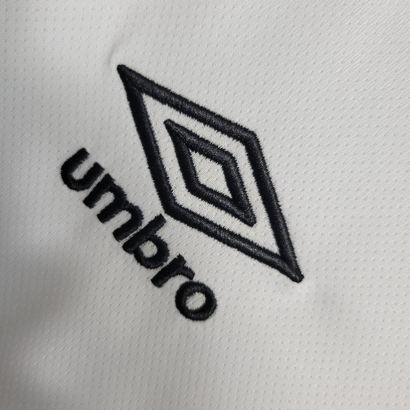 camisa-santos-home-i-1-branca-umbro-23-24-feminina-neymar-messi-cr7-futebol 