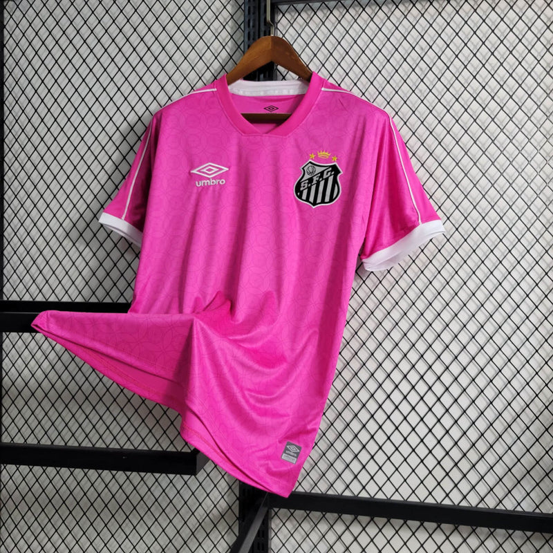 camisa-santos-rosa-umbro-23-24-neymar-messi-cr7-futebol