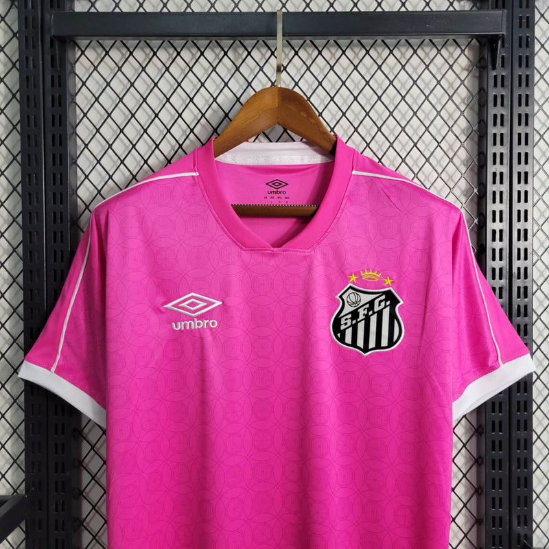 camisa-santos-rosa-umbro-23-24-neymar-messi-cr7-futebol