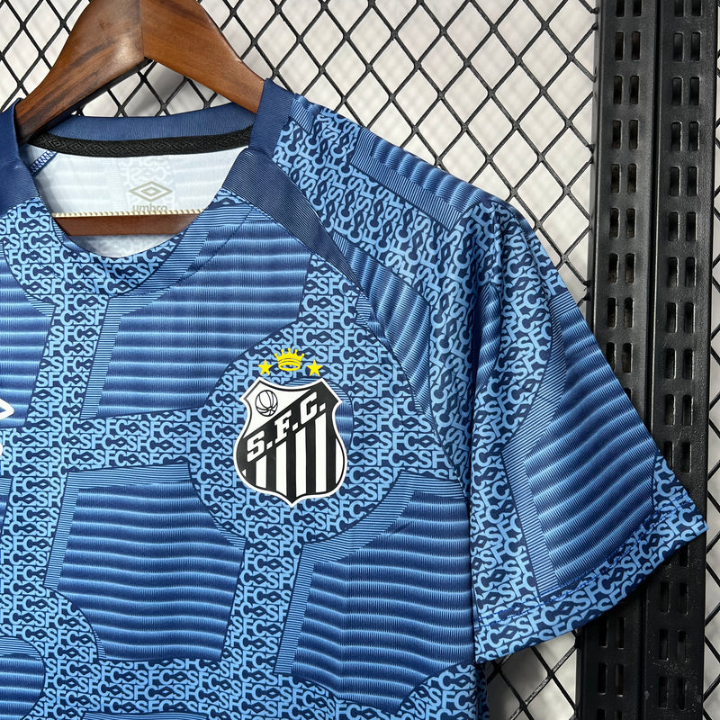camisa-santos-training-mesclada azul-umbros-24-25-neymar-messi-cr7-futebol