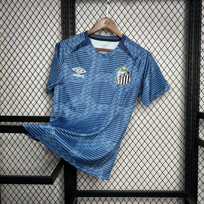 camisa-santos-training-mesclada azul-umbros-24-25-neymar-messi-cr7-futebol