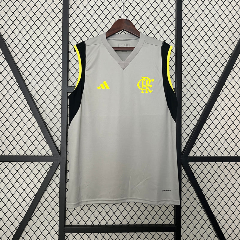 camisa regata-flamengo-training-cinza-adidas-24-25-neymar-messi-cr7-futebol
