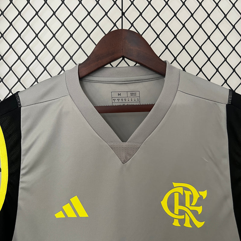 camisa regata-flamengo-training-cinza-adidas-24-25-neymar-messi-cr7-futebol