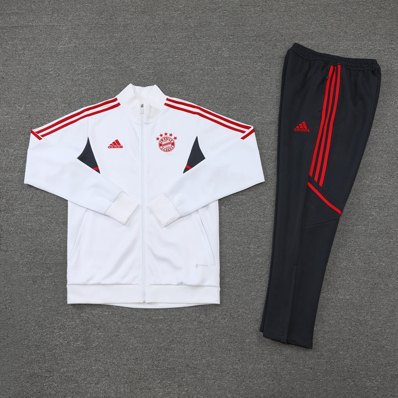 conjunto de inverno-bayern de munique-branco e preto-adidas-22-23-neymar-messi-cr7-futebol 