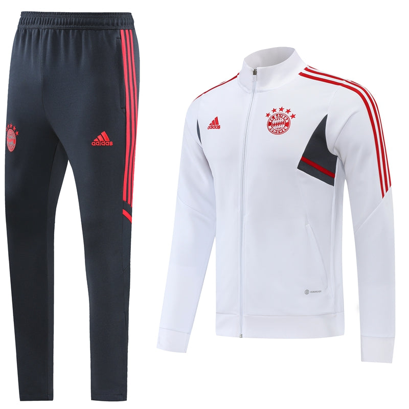 conjunto de inverno-bayern de munique-branco e preto-adidas-22-23-neymar-messi-cr7-futebol 