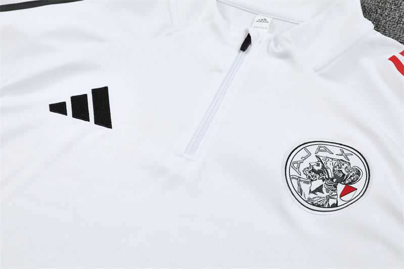 conjunto de inverno-ajax-branco e preto-adidas-25-26-neymar-messi-cr7-futebol