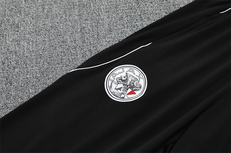 conjunto de inverno-ajax-branco e preto-adidas-25-26-neymar-messi-cr7-futebol