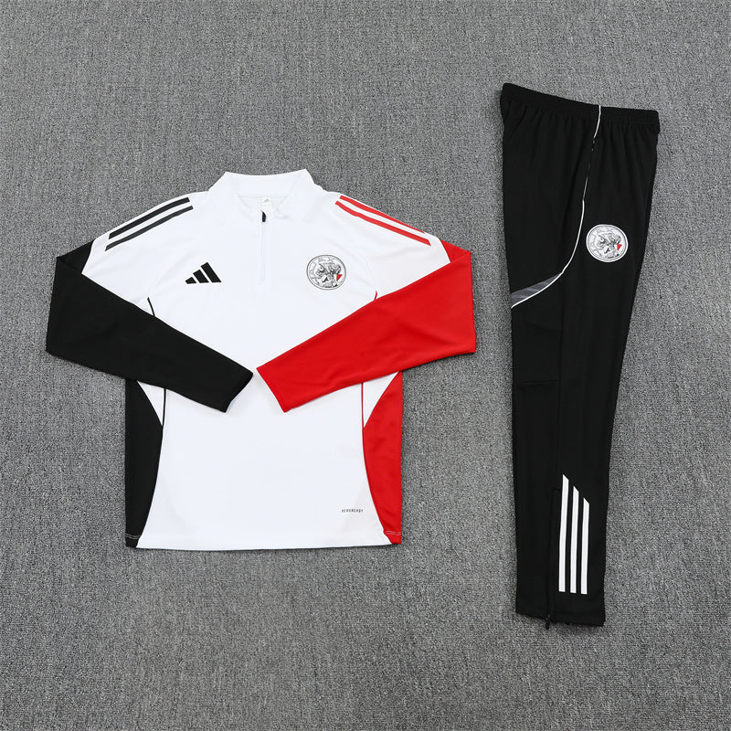 conjunto de inverno-ajax-branco e preto-adidas-25-26-neymar-messi-cr7-futebol